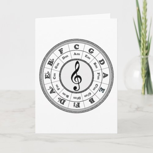 Musical Circle of Fifths Card