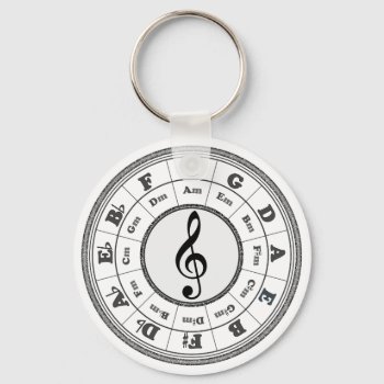 Musical Circle Of Fifths Keychain by chmayer at Zazzle