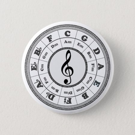 Musical Circle Of Fifths Pinback Button