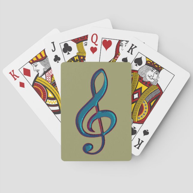 musical clave note poker cards (Back)