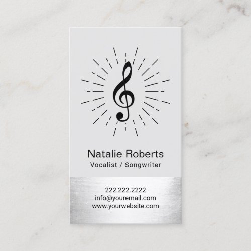 Musical Clef Logo Vocalist Songwriter Music Business Card