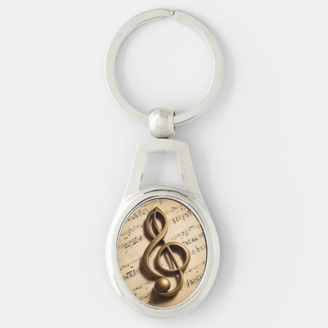 Musical Clef Note Keychain (Front)