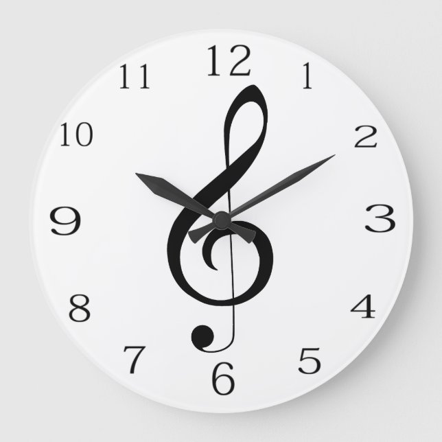 Musical Clef Note, Large Clock (Front)