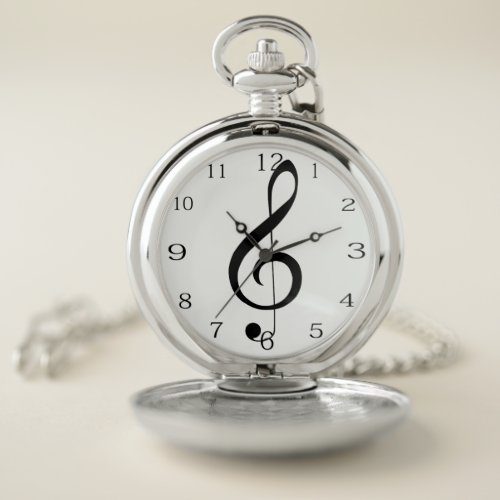 Musical Clef Note Pocket Watch