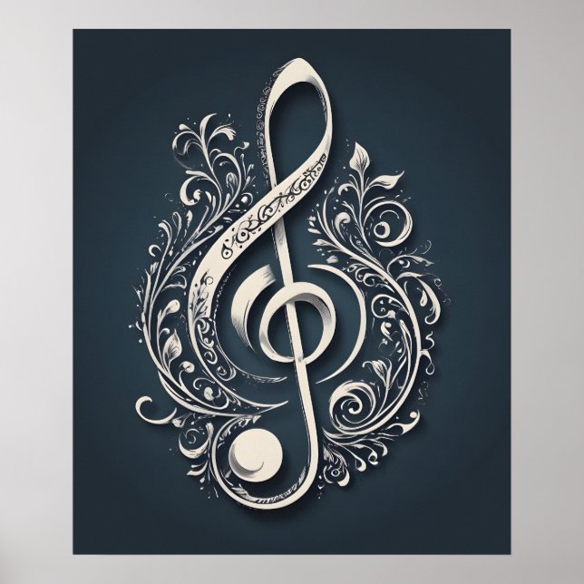 Musical Clef Note Poster (Front)