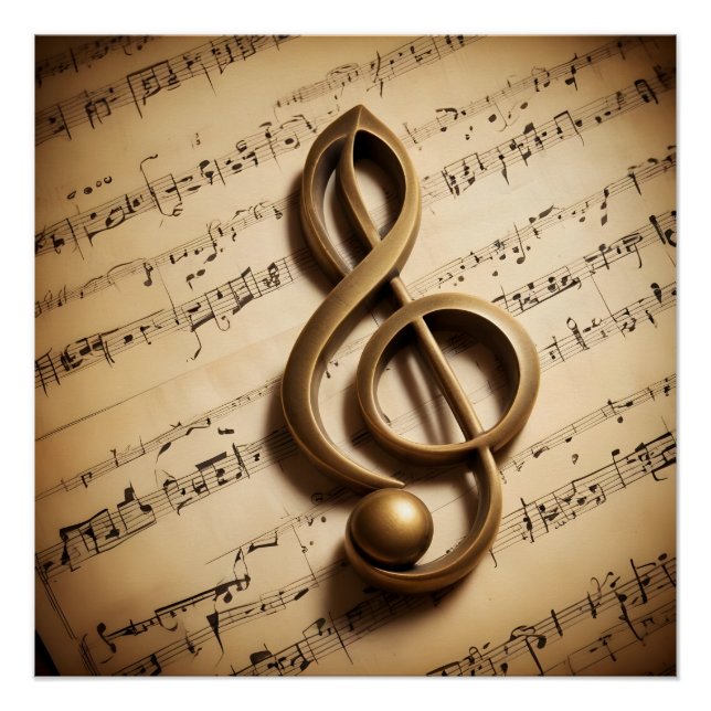 Musical Clef Note Poster (Front)