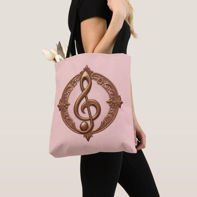 Musical Clef Note Tote Bag (Close Up)