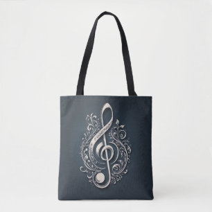 Musical Clef Note Tote Bag
