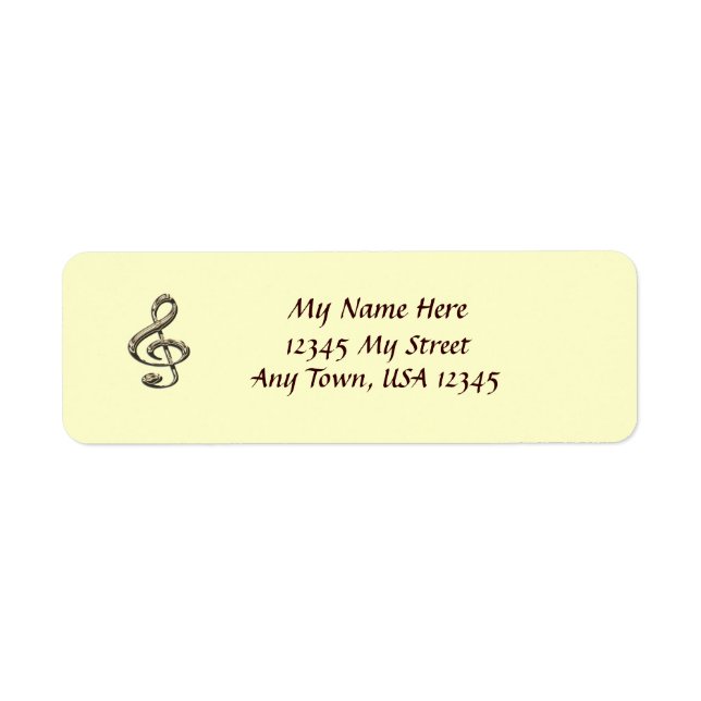 Musical Clef Return Address Labels (Front)