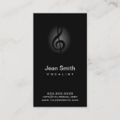 Musical Clef Symbol Elegant Vocalist Singer Music Business Card (Front)