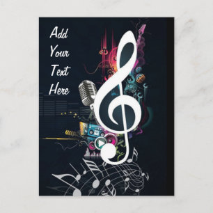 Musical Cleft Note Abstract Postcard