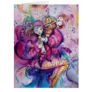 MUSICAL CLOWN Pink Sparkles Cards