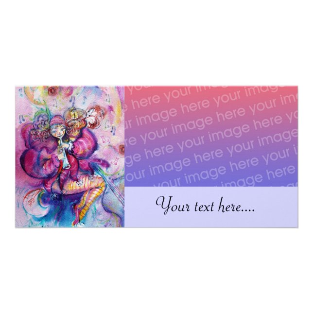 MUSICAL CLOWN pink white blue Card (Front)