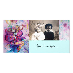 MUSICAL CLOWN pink white blue Card