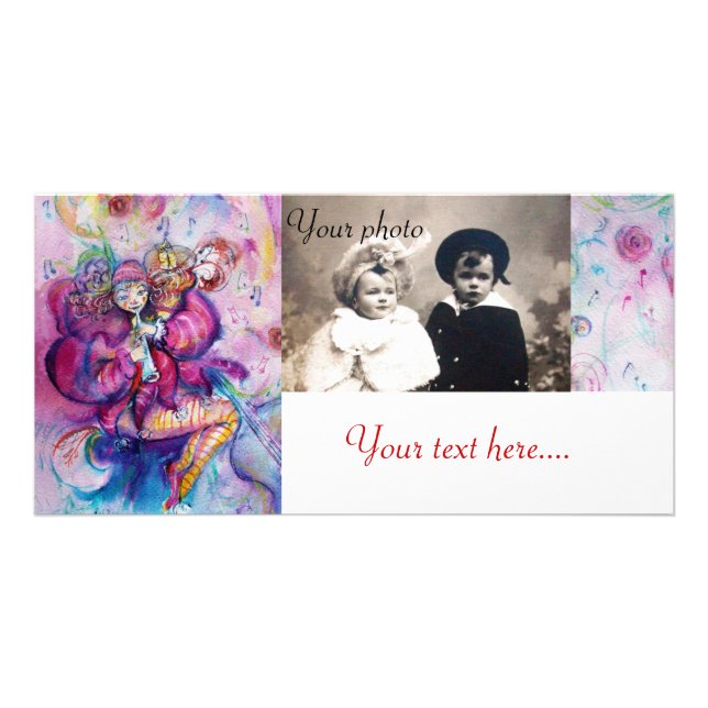 MUSICAL CLOWN pink white blue Card (Front)