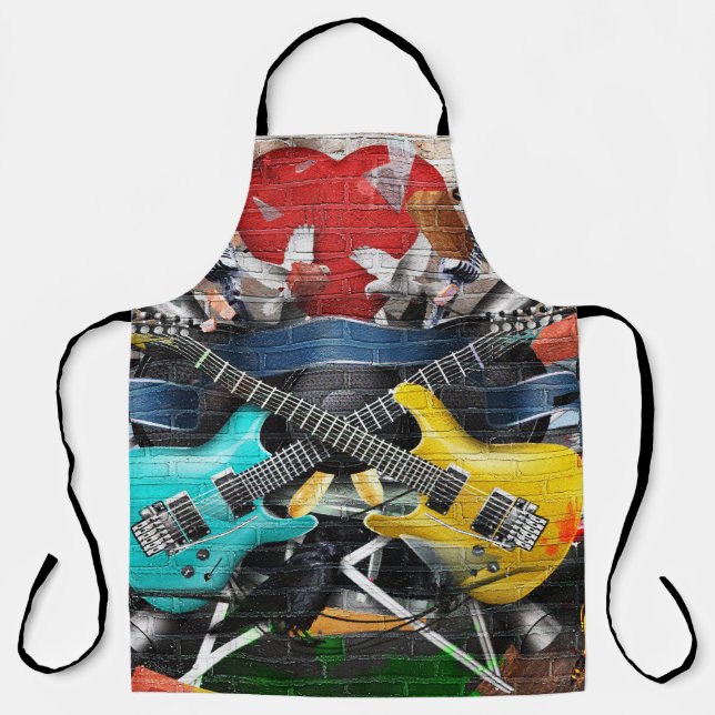 Musical Collage: Colorful Rhythmic Background. Apron (Front)