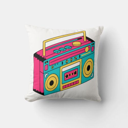 Musical Colourful Graphic Print  Throw Pillow