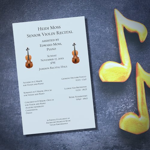 Musical Concert Violin Recital Program