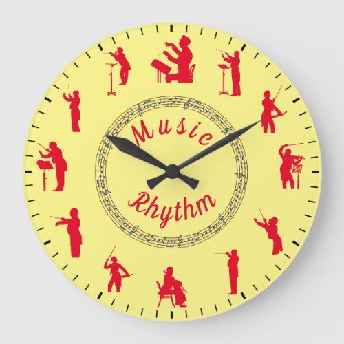 Musical Conductors Silhouettes Themed Large Clock