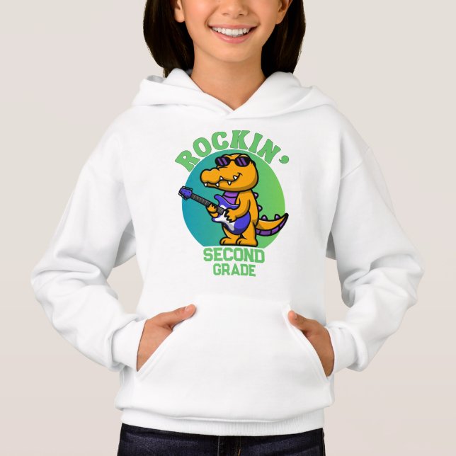 Musical Crocodile Back To School  Customized Grade Hoodie (Front)