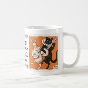 Musical Dancing Rabbit and Cat Coffee Mug
