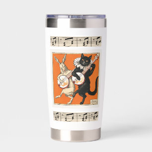 Musical Dancing Rabbit and Cat  Insulated Tumbler