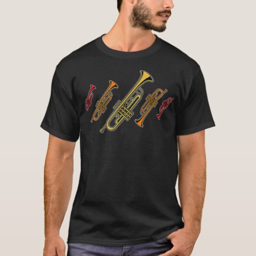 Musical design for trumpet player trumpet T_Shirt