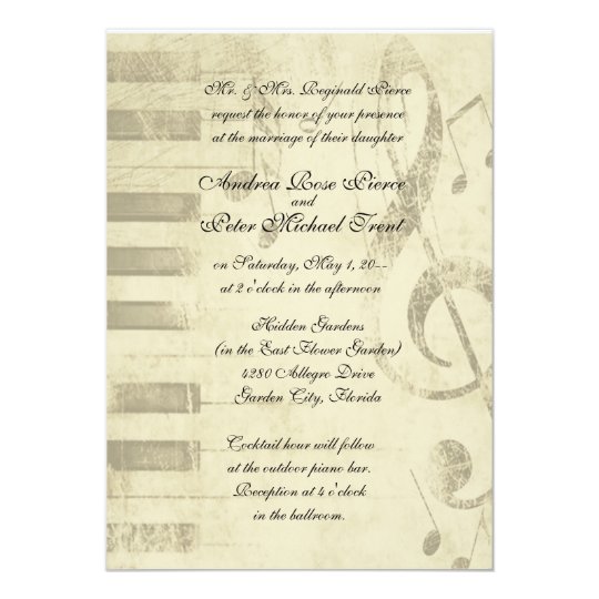 Musical Design Wedding Invitations Zazzle Musical Design Wedding Invitations