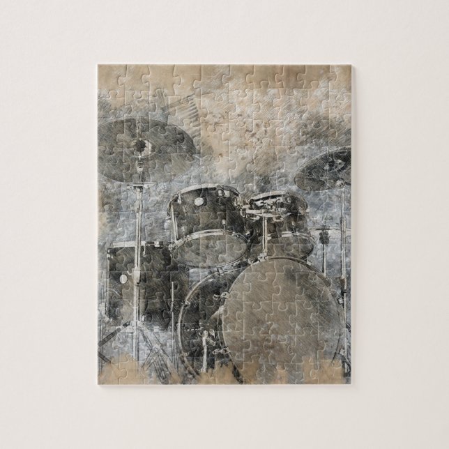 Musical drum kit jigsaw puzzle (Vertical)