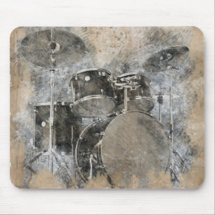 Musical drum kit. mouse pad