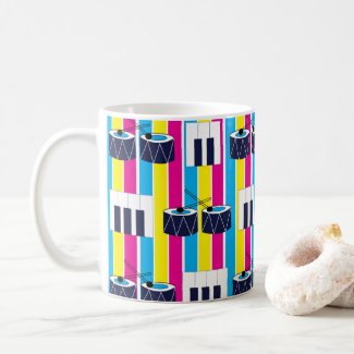 Musical Drums Piano Keys Music