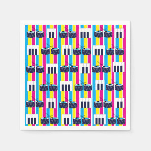Musical Drums Piano Keys Music Lover Napkins
