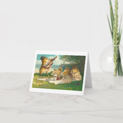 Musical Easter Cute Vintage Greetings Holiday Card