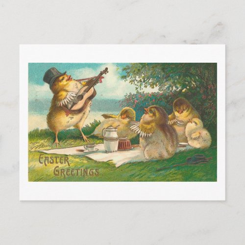 Musical Easter Cute Vintage Greetings Holiday Postcard