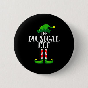 Musical Elf Matching Family Group Christmas Party Button