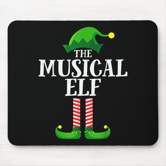 Musical Elf Matching Family Group Christmas Party  Mouse Pad (Front)