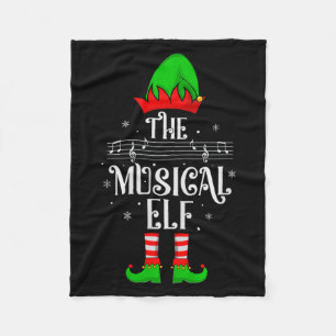Musical Elf Xmas Christmas Matching Family Elf Squ Fleece Blanket
