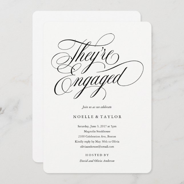 Musical Engagement Party Invitation (Front/Back)