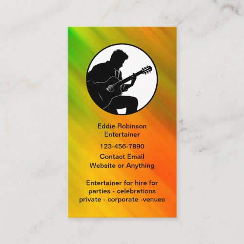 Musical Entertainer Business Cards