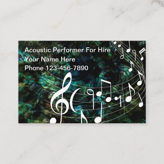 Musical Entertainer For Hire Business Card (Front)