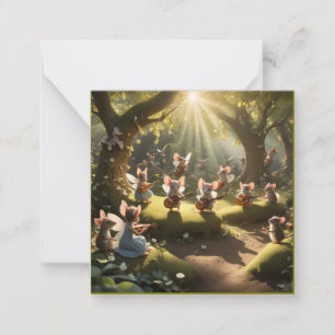 Musical Faerie Mice Woodland Festival Note Card