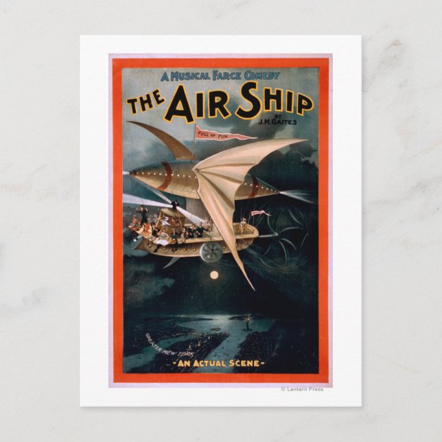 Musical Farce Comedy, The Air Ship Theatre Postcard (Front)