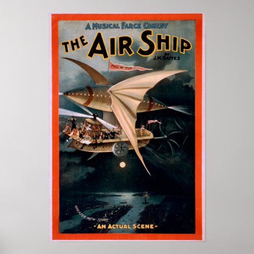 Musical Farce Comedy The Air Ship Theatre Poster