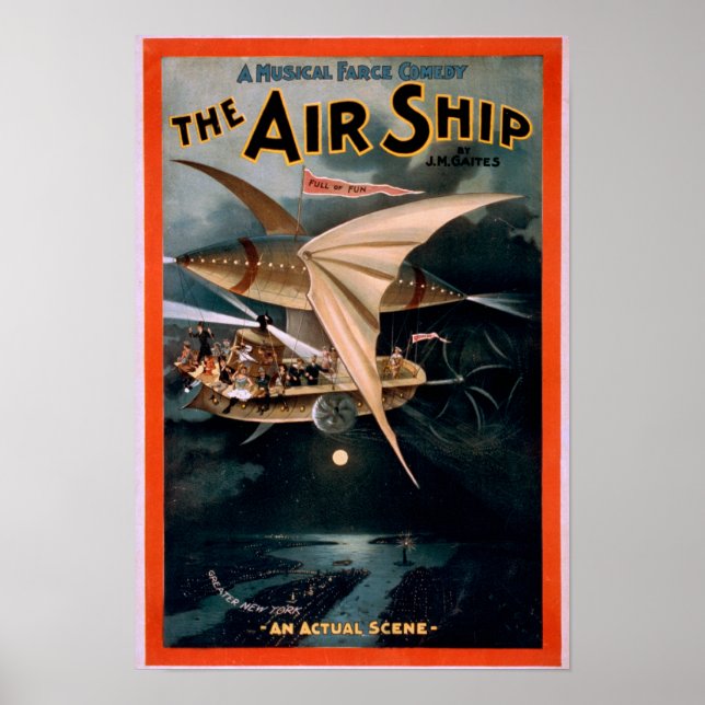 Musical Farce Comedy, The Air Ship Theatre Poster (Front)