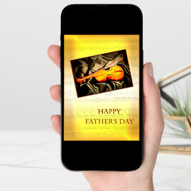 Musical Father's day card with a violin (Front Digital)