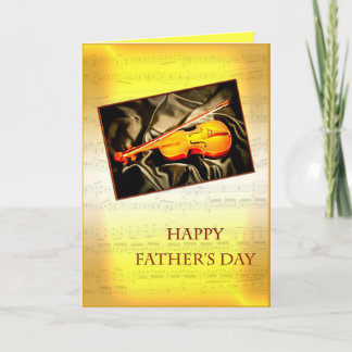 Musical Father's day card with a violin