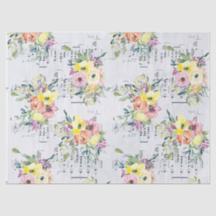 Musical Floral Tissue Paper