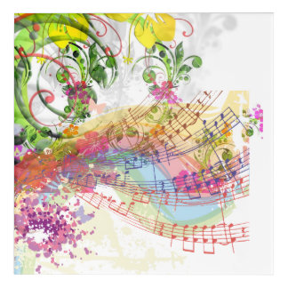 Musical Flower Design Acrylic Print