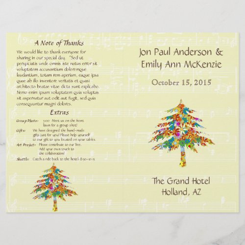 Musical Flower Tree Wedding Program