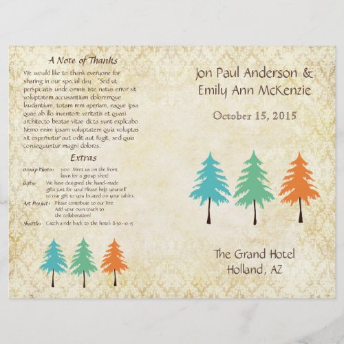 Musical Flower Tree Wedding Program